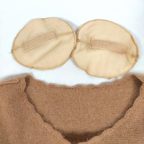 Rafaella Camel Scallop Neck Lambs Wool/Rabbit Hair Sweater - Picture 11 of 16